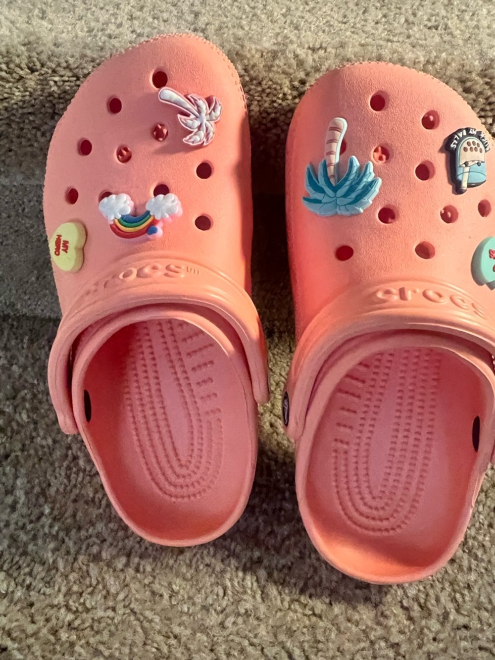 CROCS Coral Clog Sandals with Decorative Charms